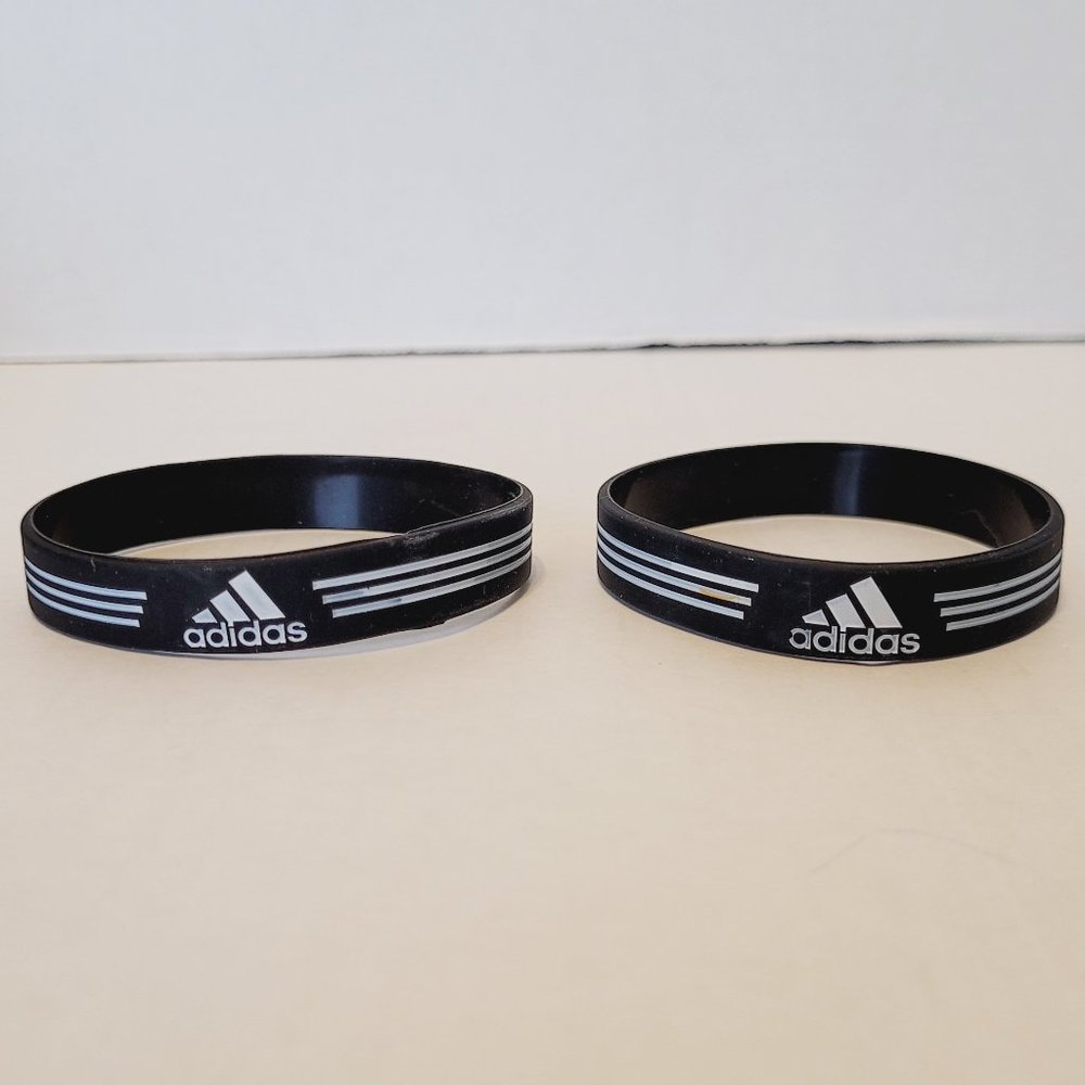 Adidas Black and White Rubber Bracelets